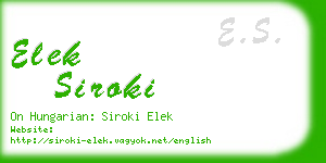 elek siroki business card